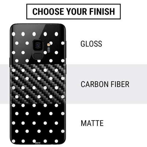 Black and White Polka Dots Galaxy S9 Skin